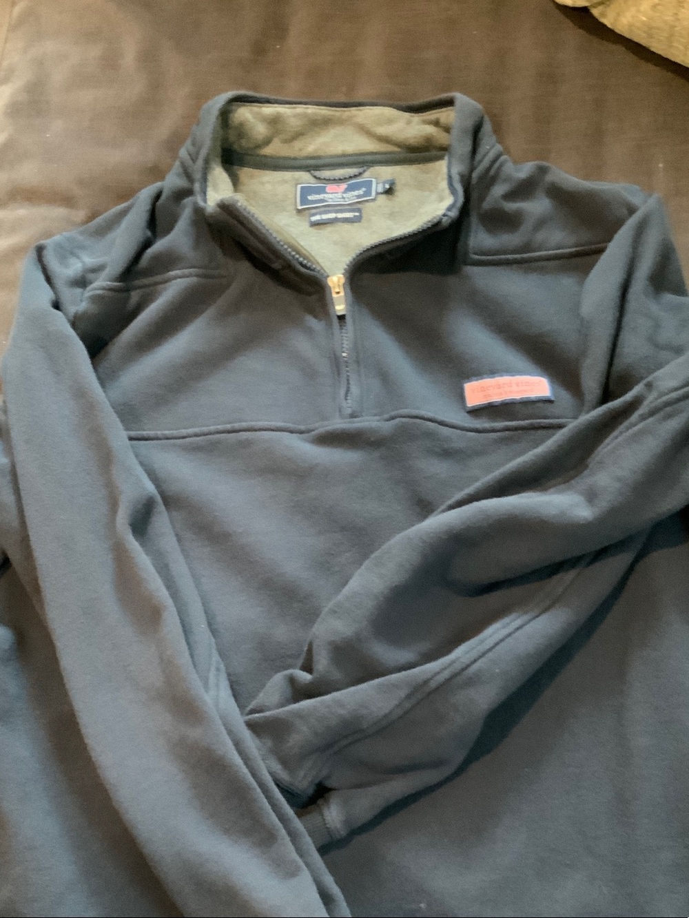 Vineyard Vines Men’s Half-Zip Pullover - Navy with Pink Logo